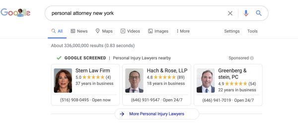 Google Screened Ads